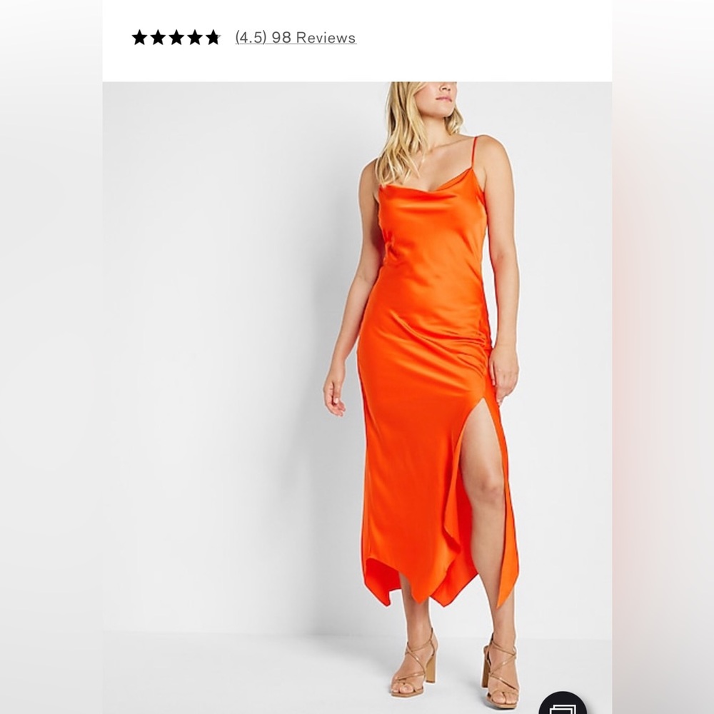 Express satin midi slip dress - Picture 3 of 3